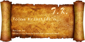 Tolna Krisztián névjegykártya